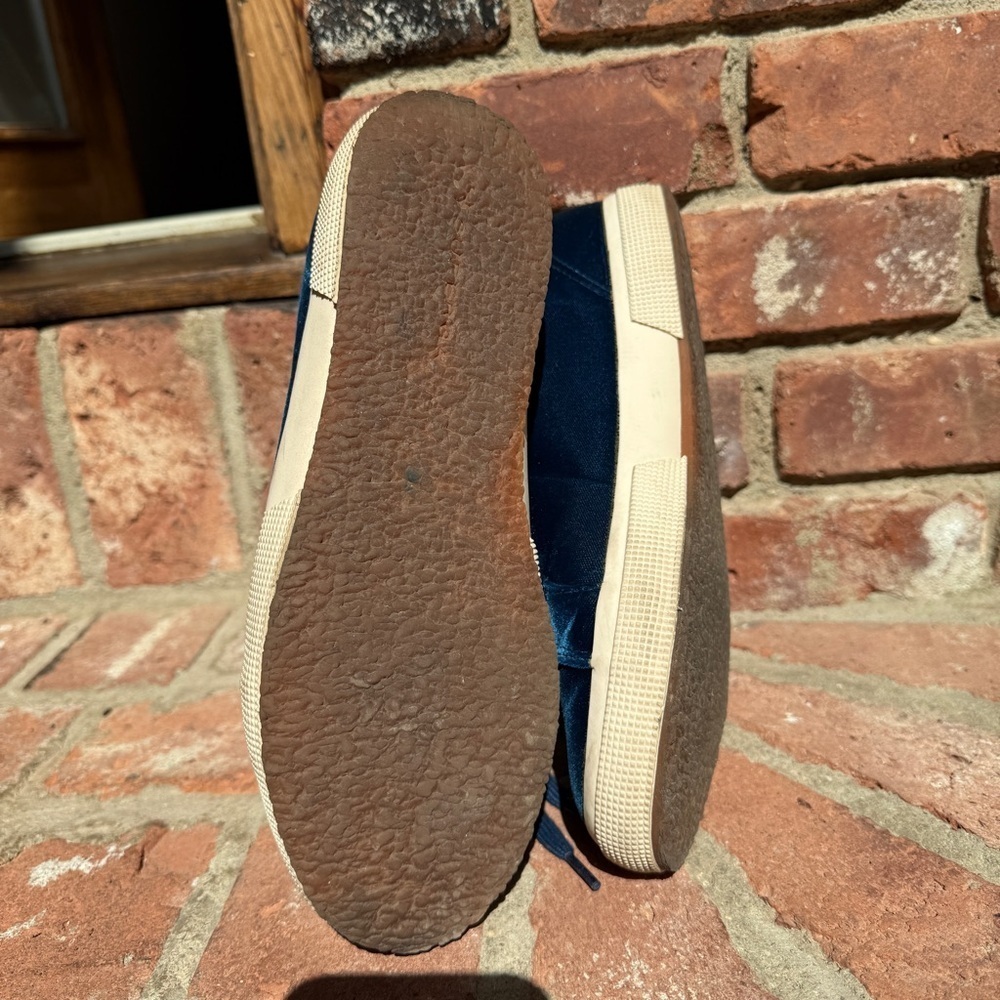 Superga Blue Velvet High-Top Sneakers - Picture 6 of 9